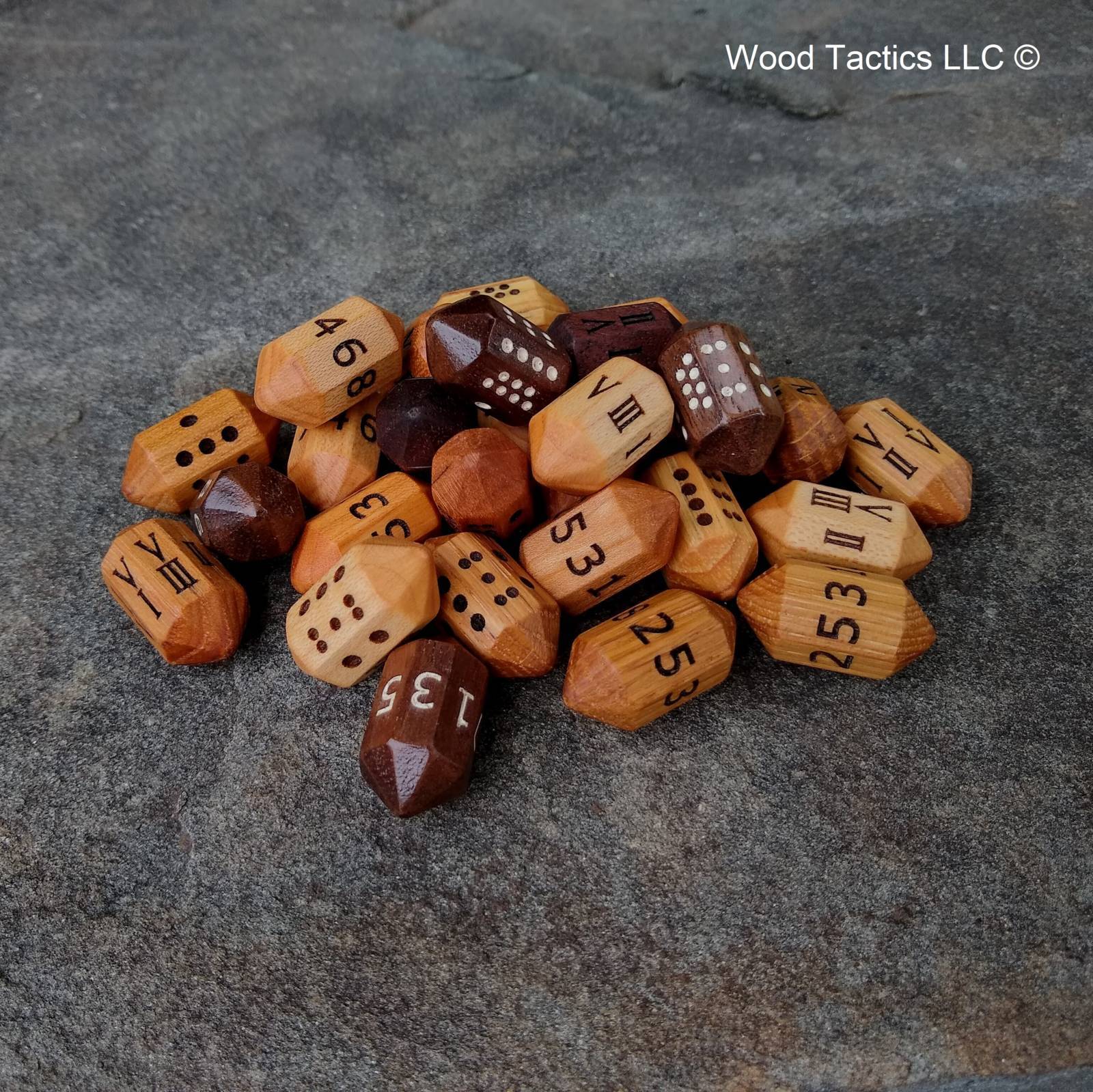 Wood Tabletop Games, Accessories, Dice and unique Custom Woodworking